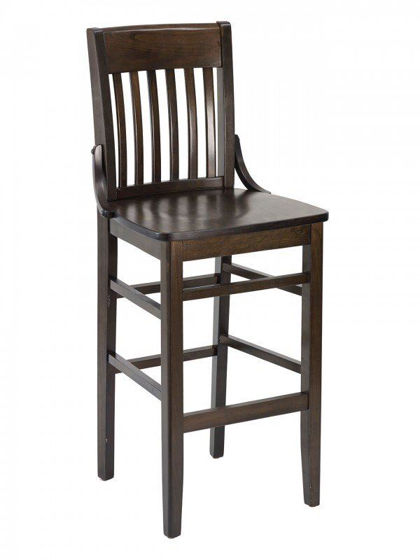 Picture of FLS-02B-NV FLAT BACK florida seating wood bar stool