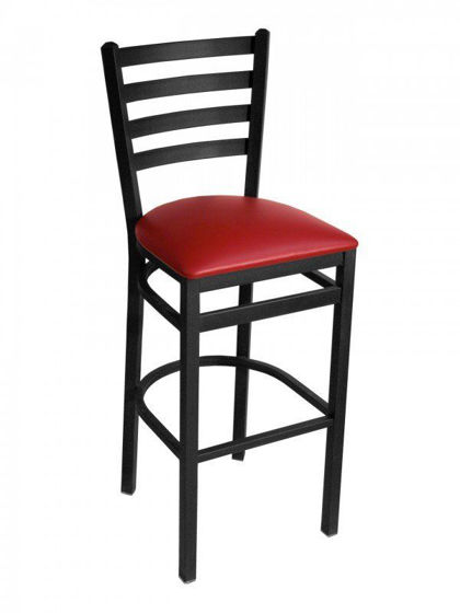 Picture of MET-05B BLACK florida seating metal dining restaurant bar stool with upholstery