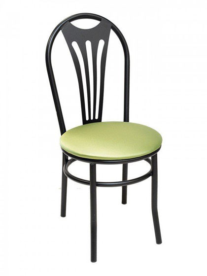 Picture of MET-07S BLACK florida seating metal dining restaurant chair with upholstery