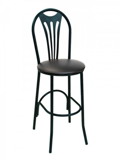 Picture of MET-07B BLACK florida seating metal dining restaurant bar stool with upholstery