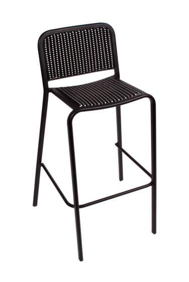 Picture of DV453BWBL Rio Stacking Alum Barstool Chair