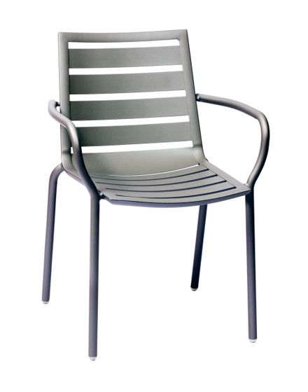 Picture of DV350TS South Beach Aluminum Arm Chair Titanium Silver