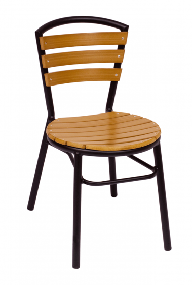 Picture of MS308STKBL Norden Stacking Side Chair Synthetic Teak 