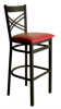 Picture of 2130BBLW-SB Akrin Cross Back Barstool Wood Seat