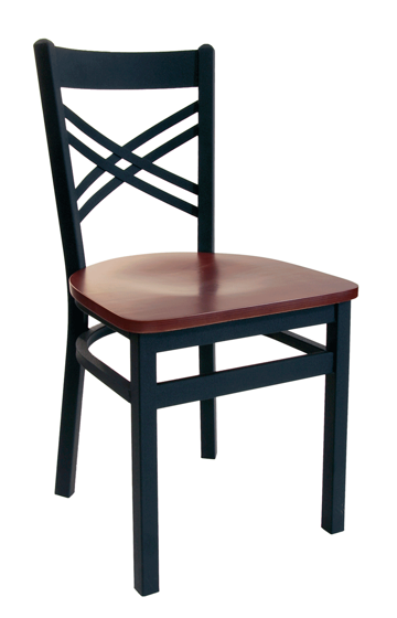 Picture of 2130CBLV-SB Akrin Cross Back Chair Vinyl Seat
