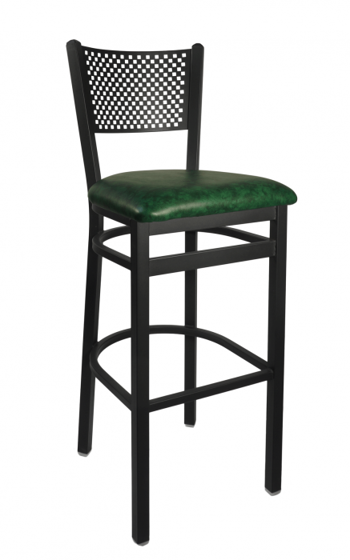 Picture of 2161BBLV-SB Polk Barstool Perforated Back Vinyl Seat