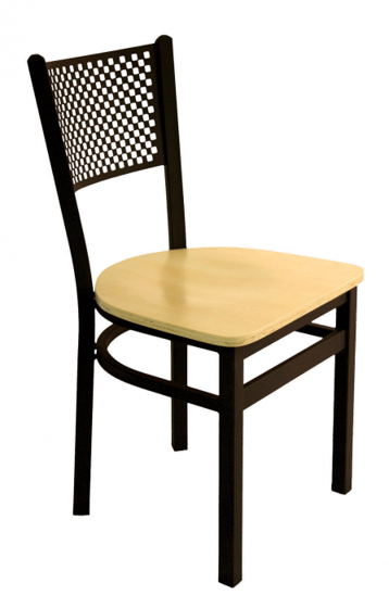 Picture of 2161CBLW-SB Polk Chair Perforated Back Wood Seat