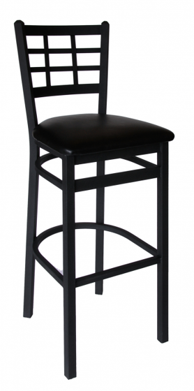 Picture of 2163BBLW-SB Marietta Barstool - Window Pane Wood Seat