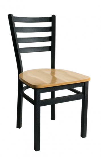 Picture of 2160CBLV-SB Lima Ladder Back Chair Vinyl Seat