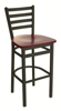 Picture of 2160BBLW-SB Lima Ladder Back Barstool Wood Seat