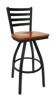 Picture of 2160SBLW-SB Lima Swivel Ladder Back Barstool Wood Seat