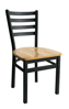 Picture of 2160CBLW-SB Lima Ladder Back Chair Wood Seat
