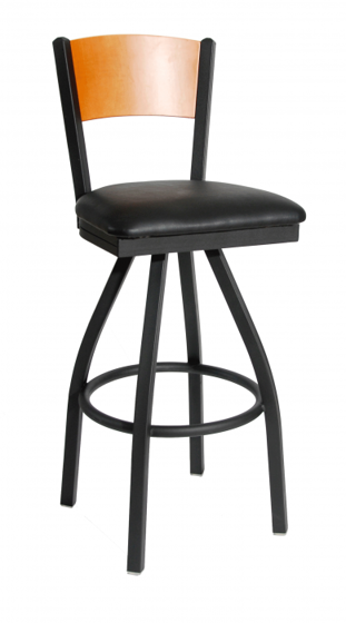 Picture of 2150SCHW-CHSB Dale Swivel Barstool Wood Back Wood Seat