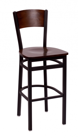 Picture of 2150BBLV-CHSB Dale Barstool Wood Back Vinyl Seat