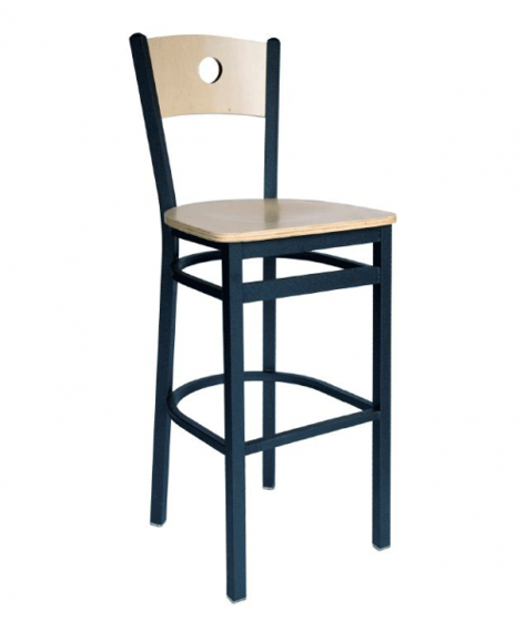 Picture of 2152BBLV-CHSB Darby Barstool Circle Back Vinyl Seat