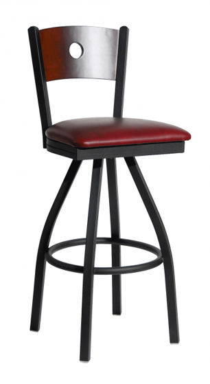 Picture of 2152SCHW-CHSB Darby Swivel Barstool Wood Seat