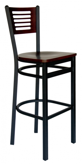 Picture of 2151BBLV-CHSB Espy Barstool Slot Back Vinyl Seat