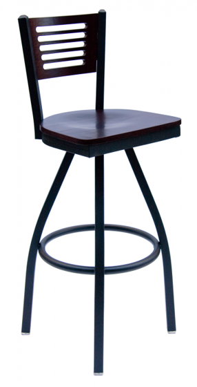 Picture of 2151SCHW-CHSB Espy Swivel Barstool Slot Back Wood Seat