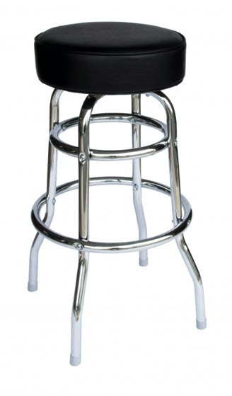 Picture of RBRF-BLV Galena 'Double Ring Chrome Barstool Chair Vinyl Seat
