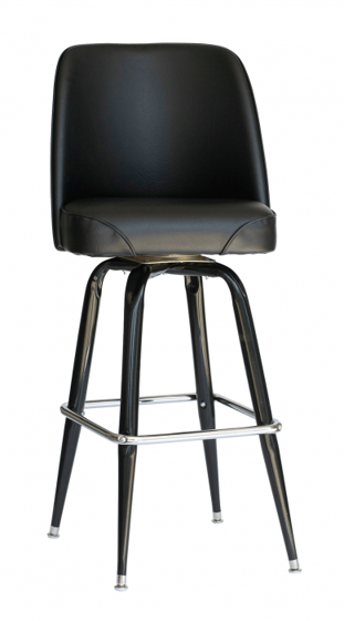 Picture of RBSFBKT-BLV Exton Black Square Bucket Barstool Vinyl Seat