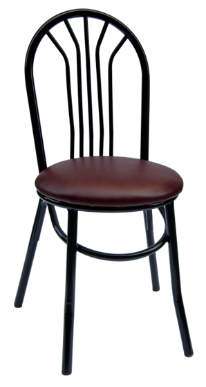 Picture of 101ABCBL-BL Loretto Cafe Chair - Gloss Black -  Vinyl Seat