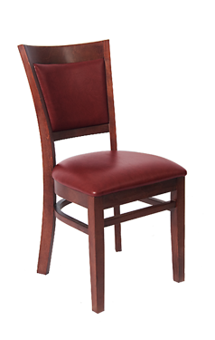 Picture of ERP-B1093 Beechwood Upholstered Back Chair, Dark Mahogany Frame