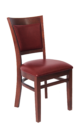 Picture of ERP-B1093 Beechwood Upholstered Back Chair, Dark Mahogany Frame