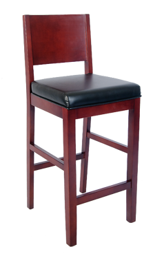 Picture of ERP-B1094-BS Beech Wood Barstool with Black Vinyl Seat