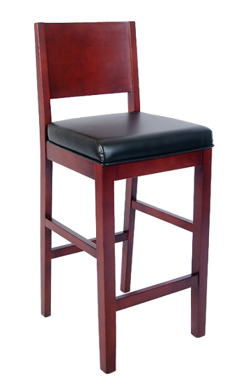 Picture of ERP-B1094-BS Beech Wood Barstool with Black Vinyl Seat