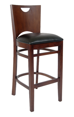 Picture of ERP-B1097-BS Beech Wood Bar stool with Black Vinyl Seat