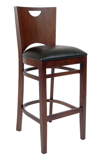 Picture of ERP-B1097-BS Beech Wood Bar stool with Black Vinyl Seat