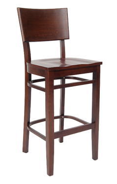 Picture of ERP-B1098-BS Beechwood Barstool with Wooden Seat in DM