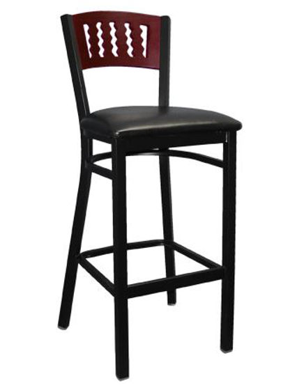 Picture of ERP-170-BS Wavy Slot Back Metal Barstool