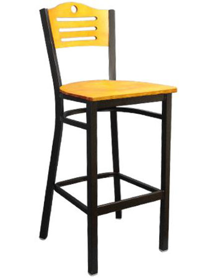 Picture of ERP-161-BS 3 Slats with Circle Metal Barstool