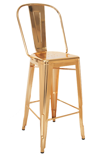 Picture of ERP-223-BS Steel Bar Stool in Gold Finish