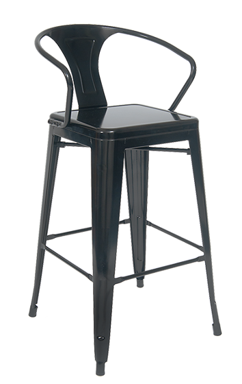 Picture of ERP-12B-BS Indoor/Outdoor Steel Barstool in Black Coat Finish