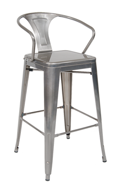 Picture of ERP-12C-BS Indoor/Outdoor Steel Barstool in Clear Coat Finish