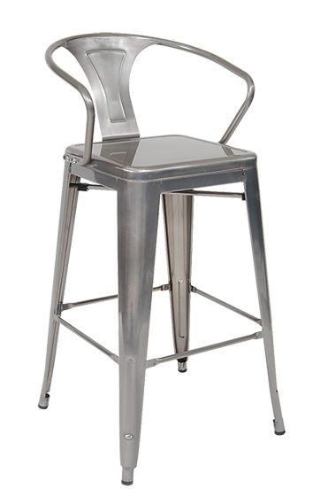 Picture of ERP-12C-BS Indoor/Outdoor Steel Barstool in Clear Coat Finish