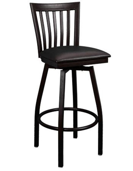 Picture of ERP-134-BSS Swivel Elongated Vertical Back Metal Barstool