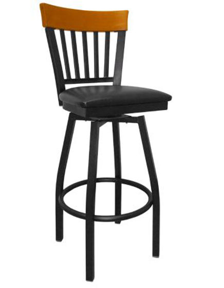 Picture of ERP-139-BSS Swivel Vertical Slat Back Metal Barstool