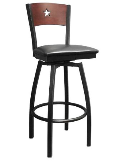 Picture of ERP-160-BSS Swivel Star Back Metal Barstool
