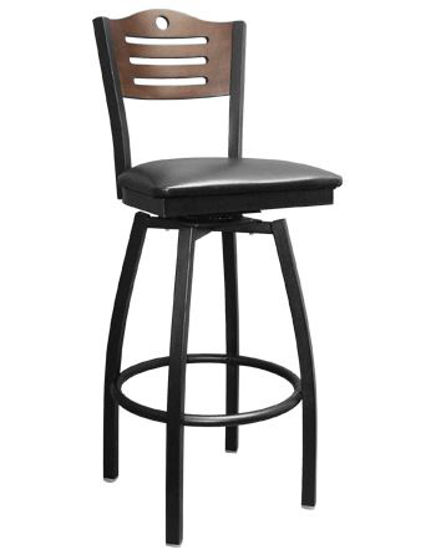 Picture of ERP-161-BSS Swivel 3 Slats with Circle Metal Barstool
