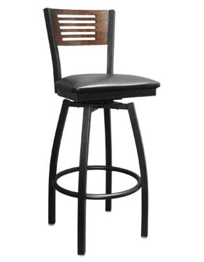 Picture of ERP-162-BSS Swivel 5 Slats Metal Barstool