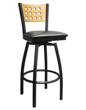 Picture of ERP-171-BSS Swivel Lattice Back Metal Barstool