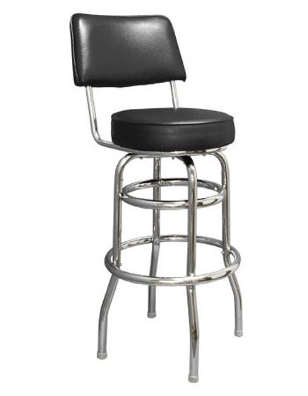Picture of ERP-200-3 Swivel Chrome Vinyl Barstool with Back