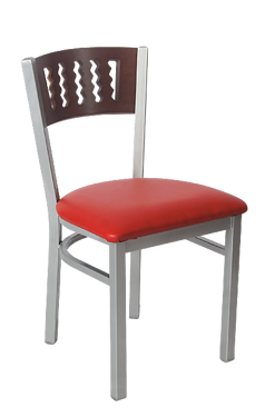 Picture of ERP-190 Grey Finish Wavy Slot Back Metal Chair