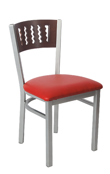 Picture of ERP-190 Grey Finish Wavy Slot Back Metal Chair