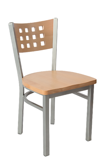 Picture of ERP-191 Grey Finish Lattice Back Metal Chair