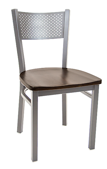 Picture of ERP-141G Grey Finish Perforated Back Metal Chair