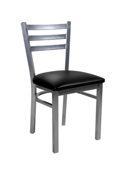 Picture of ERP-137 Grey Finish 3 Slat Ladder Back Metal Chair
